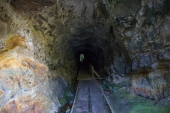 Tracks in to tunnel at Ngakawau